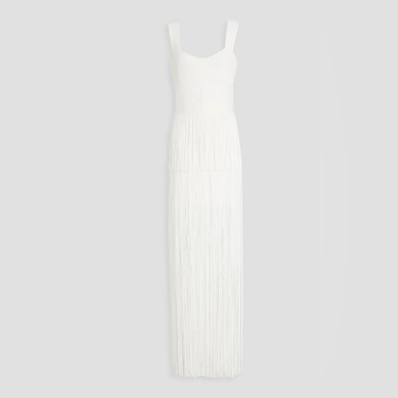 Herve Leger square neckline fringe dress - Picture 3 of 8